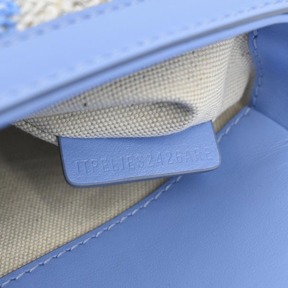 BURBERRY Note TB Small Sequins Yarn Shoulder Bag Blue - Picture 11 of 12